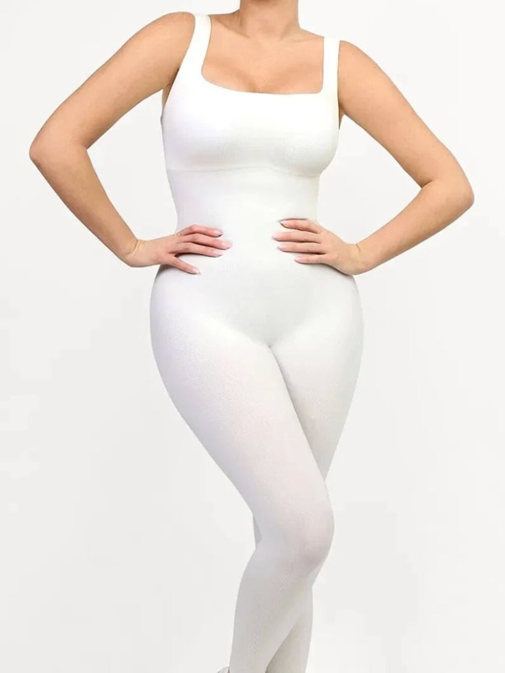 Commense Shapewear Seamless Square Neck Tank Workout Jumpsuit L